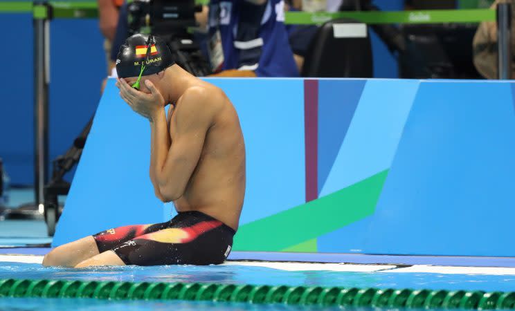 Spain's Miguel Duran Navia thought a false start cost him a chance to swim in the Olympics (AP)