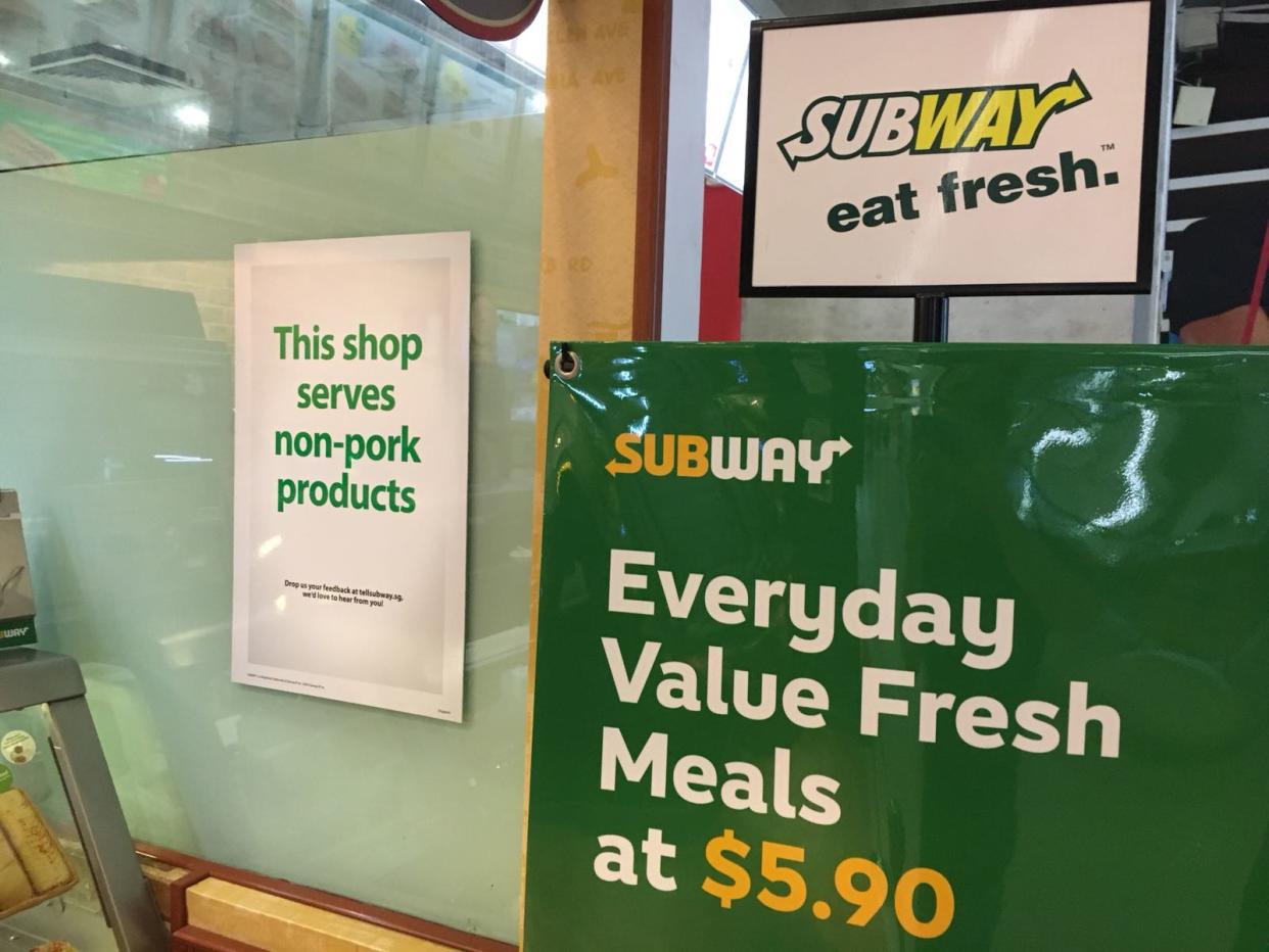 A Subway outlet in Singapore (Photo: Yahoo Lifestyle Singapore)