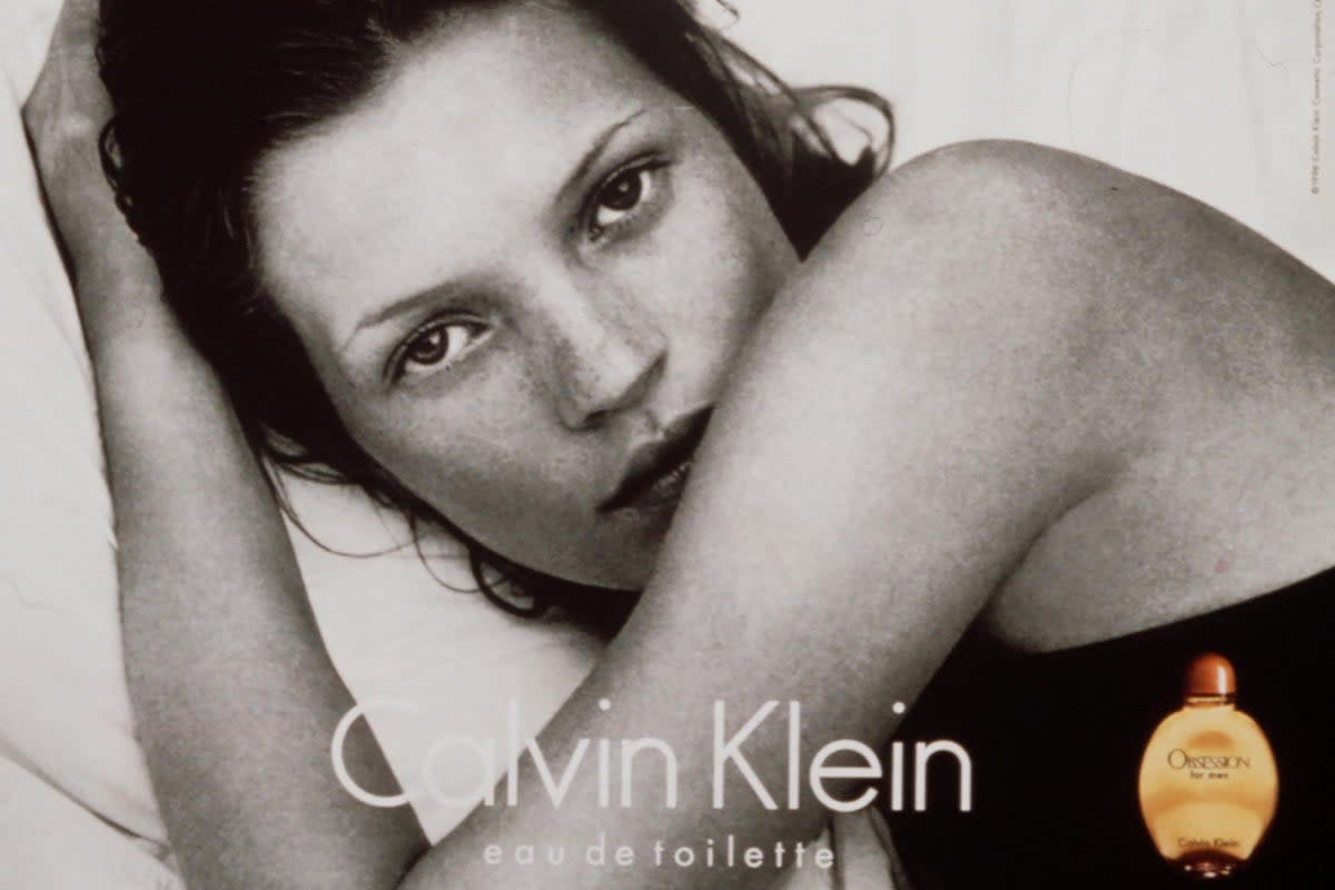 Primitive beauty: Kate Moss poses in the high-profile campaign for Calvin Klein’s Obsession fragrance (Alamy)