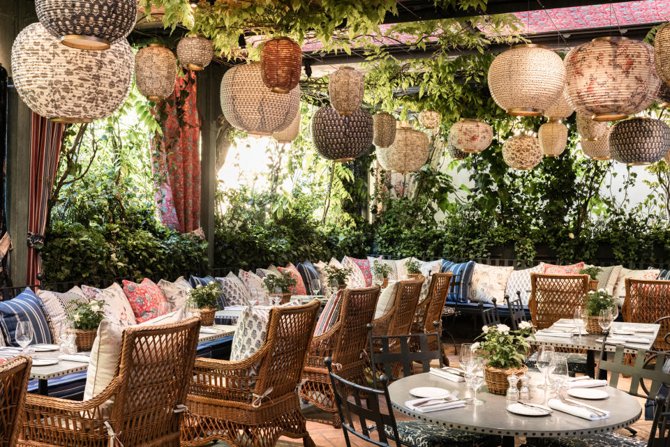 The courtyard at The Bar at Ralph Lauren reimagined for Milan Design Week.