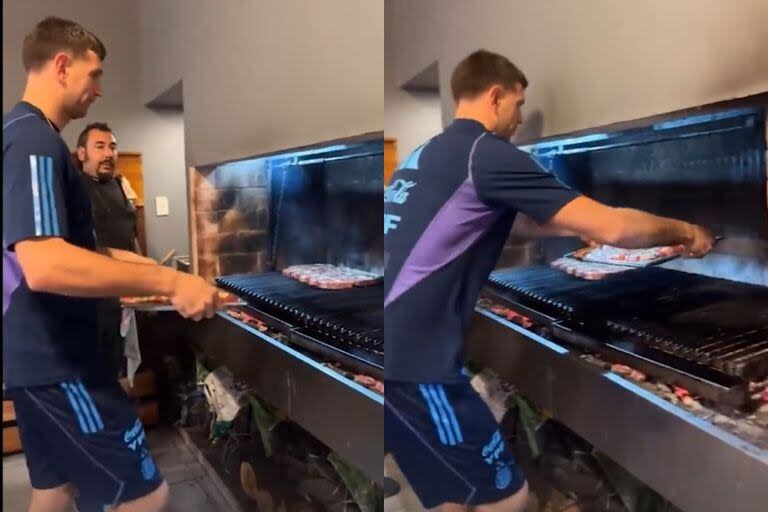 Dibu Martínez preparó un asado para la Selección argentina y se ganó el aplauso de todos