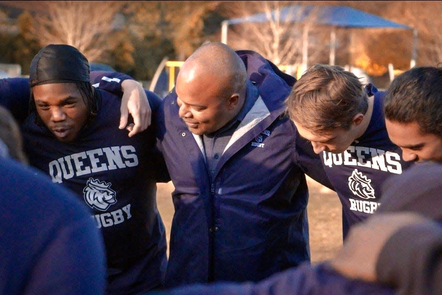 A scene from "Scrum," a documentary about the United States' only Black rugby coach.