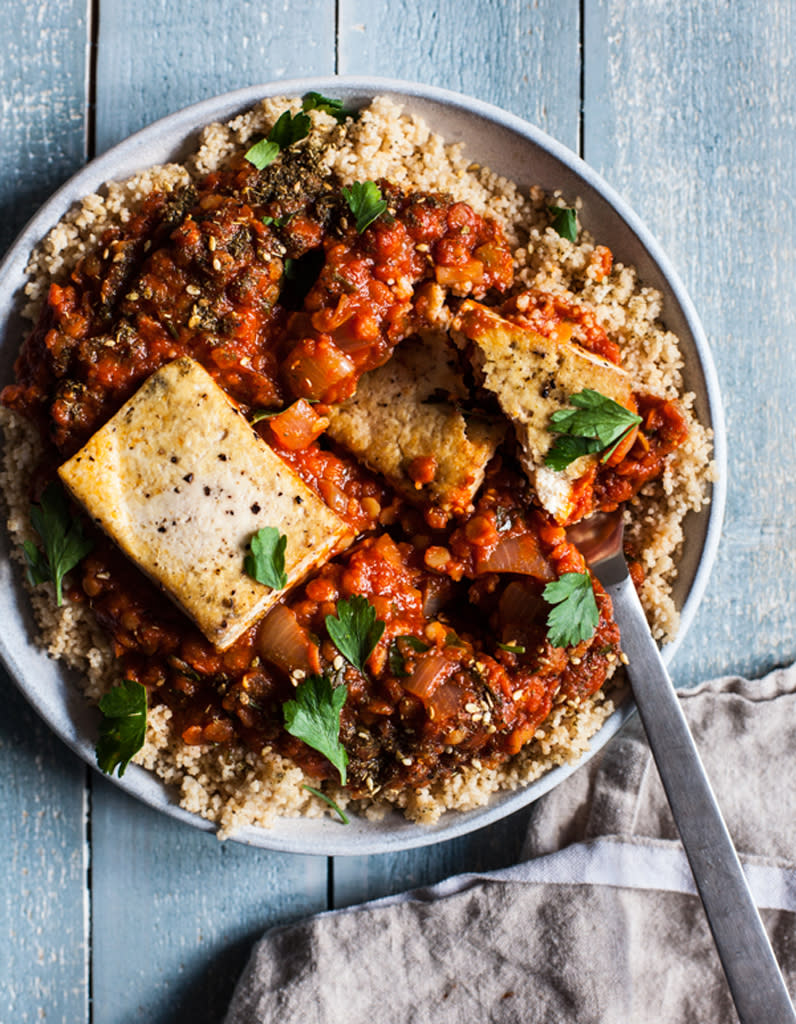 Les lentilles corail en shakshuka