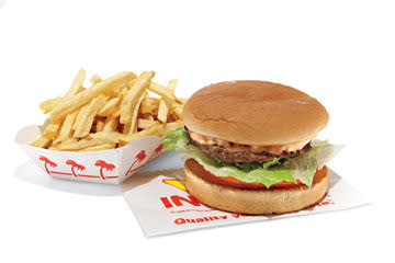 In-N-Out Burger Hamburger and French Fries