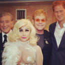 <p>The musical artist posed alongside Tony Bennett, Lady Gaga, and Prince Harry for this celeb-filled photo.</p>