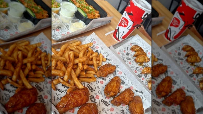 Bonchon wings and fries