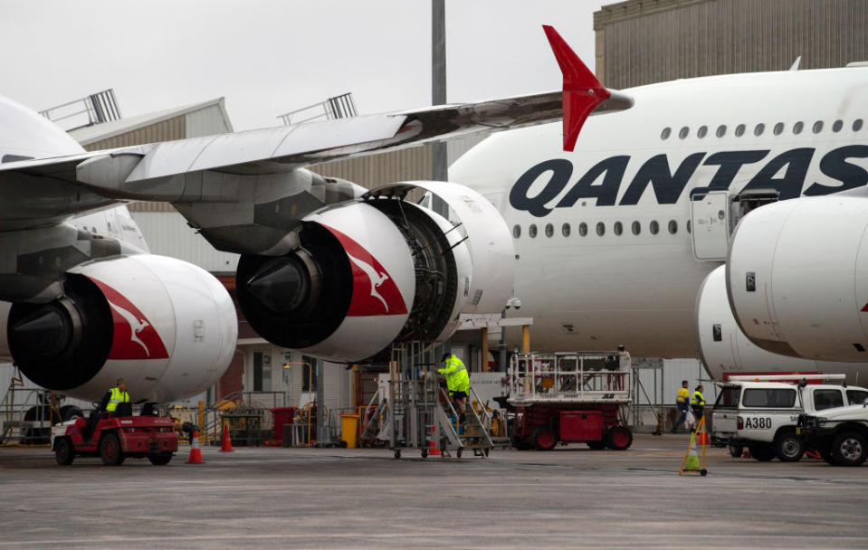 A 2018 file image of a Qantas Airbus A380 aircraft at the Sydney International Airport. 