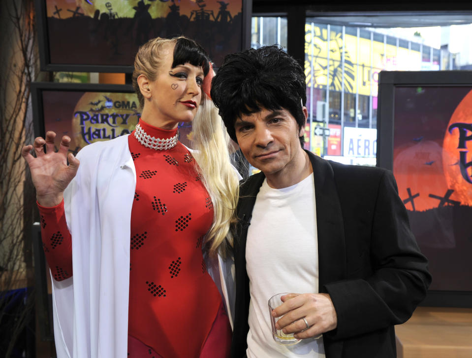 The dynamic duo – Lara Spencer as Lady Gaga and George Stephanopoulos as her male alter-ego, Jo Calderone.