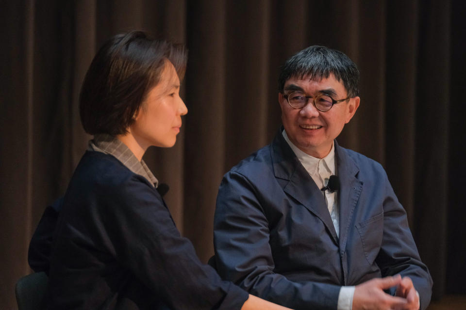 Shirley Surya and Chang Yung Ho attend a panel session at the Prada Frames Hong Kong at M+ Museum, on March 22, 2023 in Hong Kong, China. 