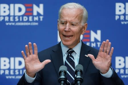 Democratic 2020 U.S. presidential candidate and former Vice President Joe Biden speaks at The Graduate Center of CUNY in the Manhattan borough of New York