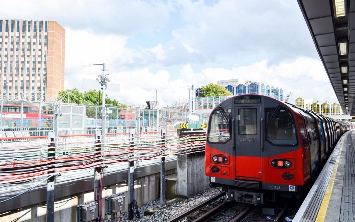 Jubilee line train at Stratford Station