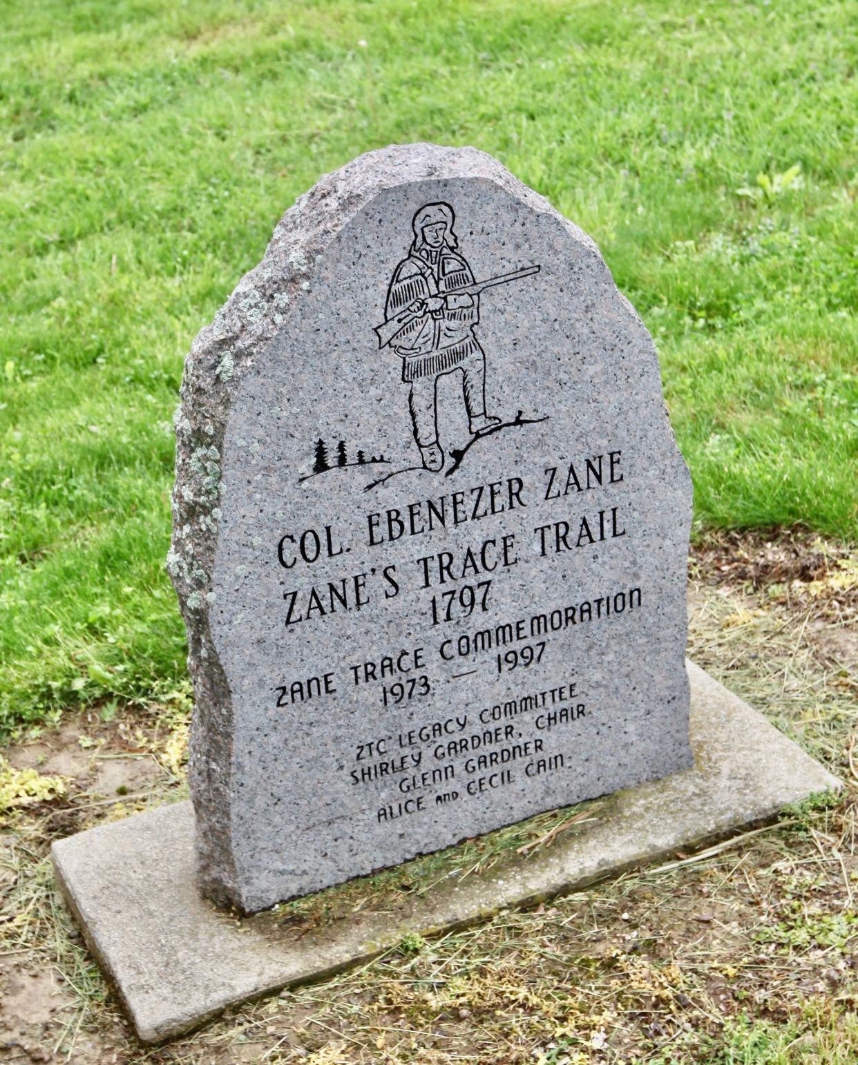 This marker in Zanesville was erected 25 years ago for the bicentennial of Zane's Trace.