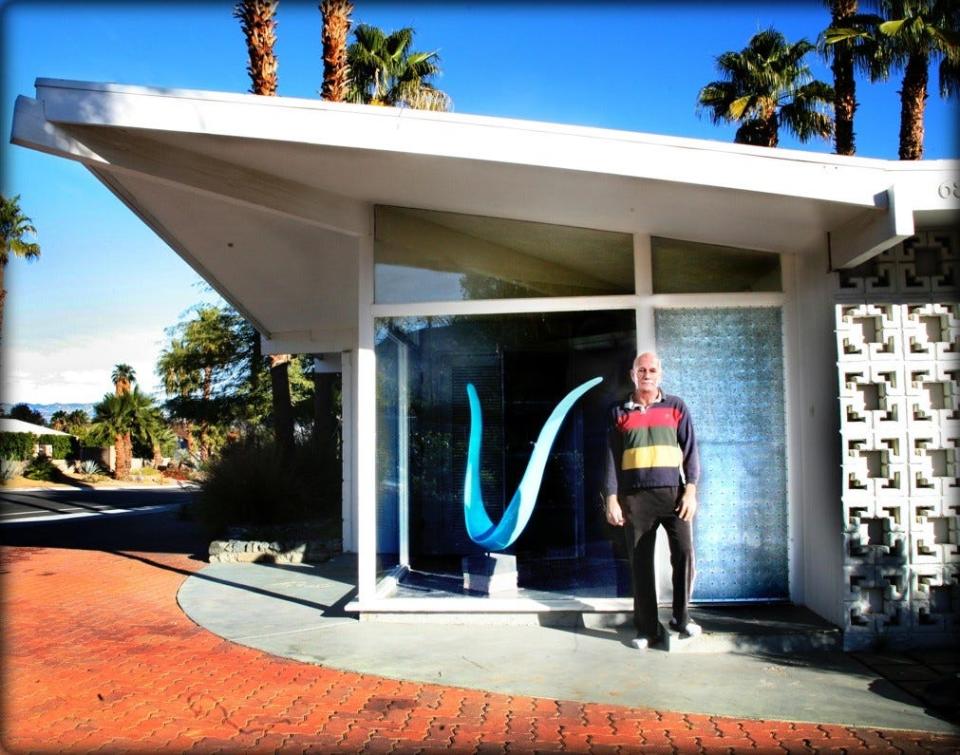 The 'Classic Mid-Century Modern' home in Cathedral City Cove owned by sculptor Robert Reeves (pictured).