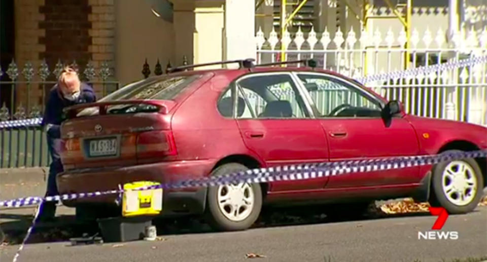 Forensic police found traces of blood across the back seat of the victim’s car where he was ‘lured’ into pulling over before the attack. Source: 7 News