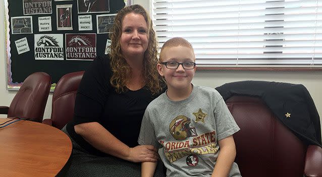 Bo Paske with his mother Leah. Source: AP Photo/Joseph Reedy