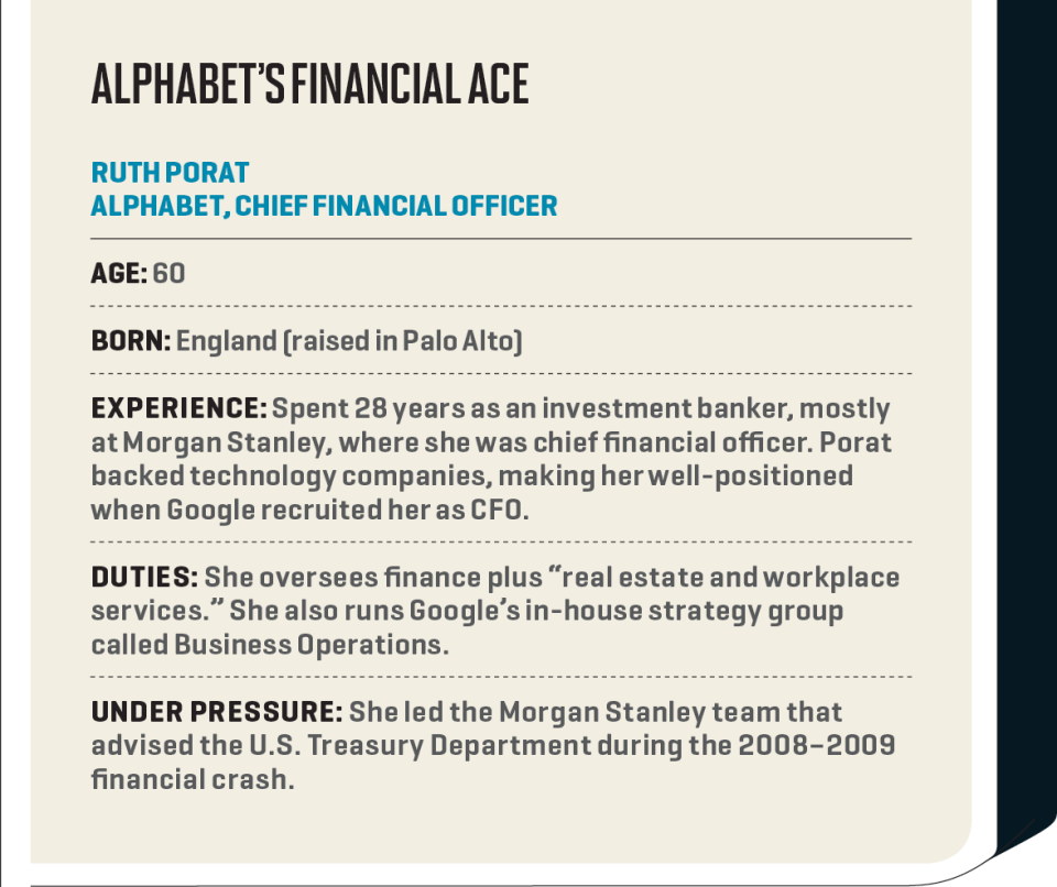 Ruth Porat, Alphabet's financial ace.