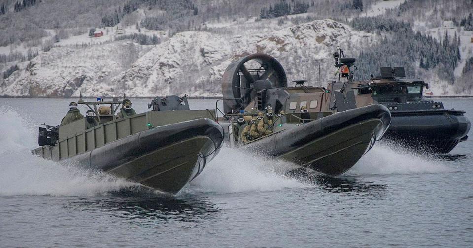 British Royal Marines raiding craft hovercraft Norway