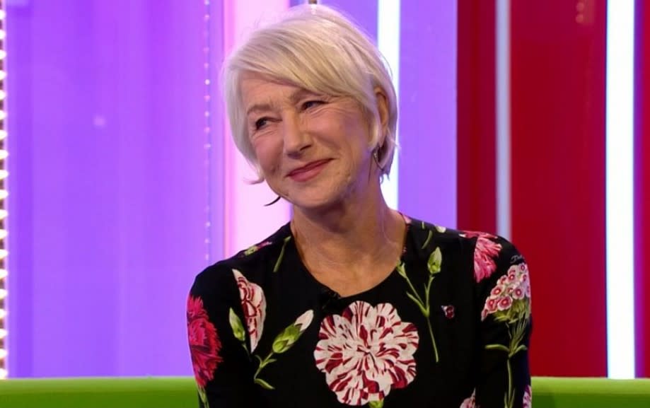 Dame Helen Mirren was less-than-impressed with 'The One Show' host Alex Scott's description of her former roles in Wednesday's broadcast (BBC)