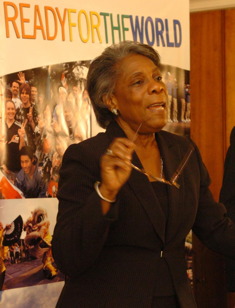 Rita Sanders Geier answers questions from the press on Sept. 4, 2007. The former associate to the chancellor and senior fellow at the Howard H. Baker Jr. Center for Public Policy, as it was known then, from 2007-11 will receive an honorary law degree from the University of Tennessee. J. MILES CARY/SPECIAL TO THE NEWS SENTINEL