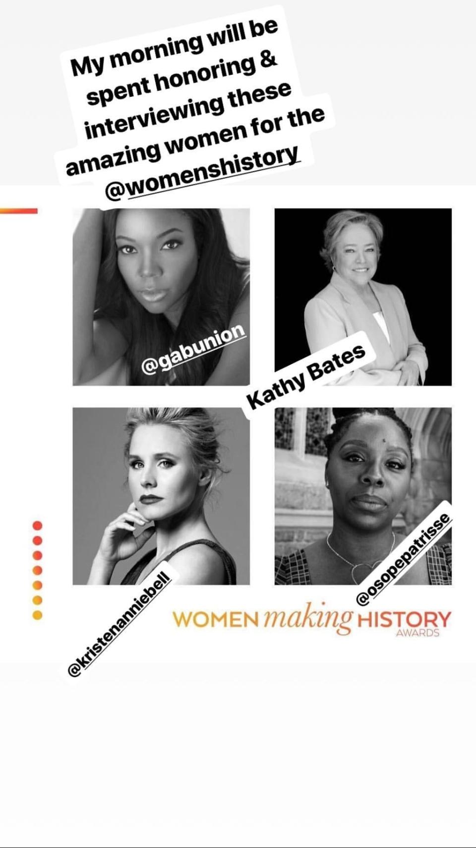 Leaders like Kristen Bell, Gabrielle Union, and Patrisse Cullors were recognized by the National Women's History Museum for their advocacy on Saturday.