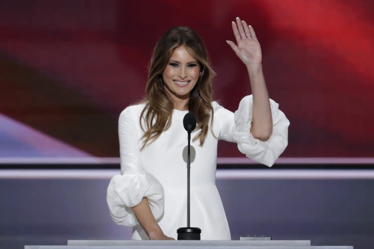 Melania Trump takes the stage at the Republican National Convention in Cleveland on Monday. (J. Scott Applewhite/AP)
