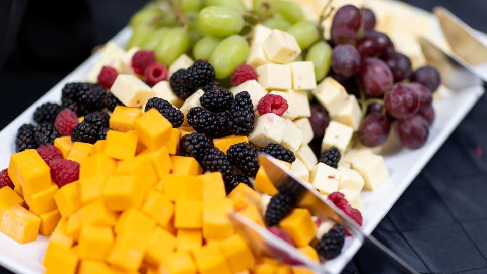 cheese and fruit tray for the peckish