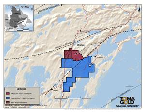 Obalski property south of Chibougamau, Quebec