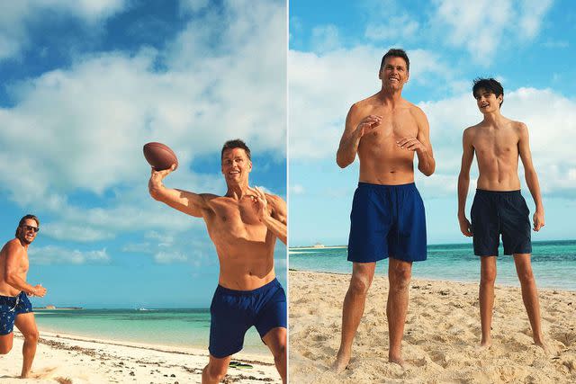 <p>Tom Brady/ Instagram</p> Tom Brady on the beach with Blaine Gabbert and son Jack