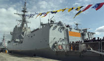 In this photo taken in March 2006 and made available by the Ministerio de Defensa de Espana, sailors stand on board the Mendez Nunez Spanish frigate, in Ferrol, Spain. Spain has temporarily pulled out the frigate that was part of a United States-led combat fleet from waters near the Persian Gulf, where tension is mounting between the US and Iran. (Ministerio de Defensa de Espana, via AP)