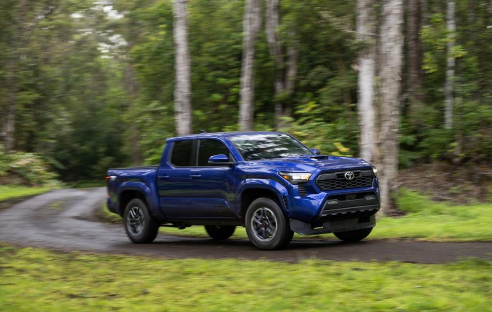 collection of 2024 toyota tacoma press images highlights trd sport, limited, and trd prerunner trim levels