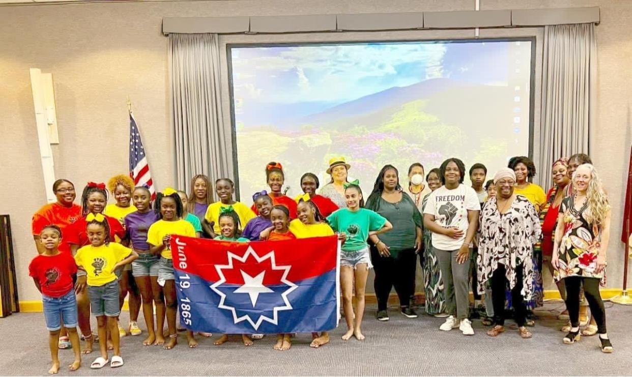 Attendees at the Juneteenth Freedom 2022 program on Saturday, June 11 inside the Kaplan Auditorium at the Henderson County Public Library in Hendersonville.