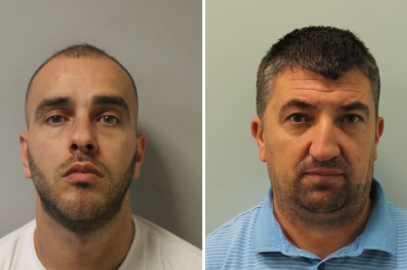 Kreshnik Kadena, 37, of Leyton (L) and Myrteza Hilaj, 50, also of Leyton (R) have been jailed for illegally smuggling migrants into the UK at an Essex aerodrome