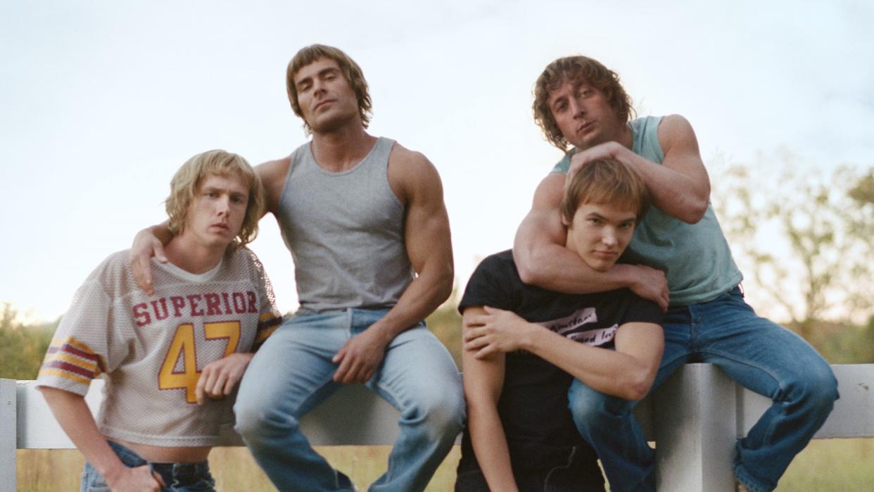  Harris Dickinson, Zac Efron, Stanley Simmons and Jeremy Allen White in The Iron Claw. 