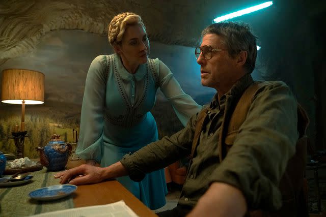 <p>Miya Mizuno/HBO</p> Kate Winslet and Hugh Grant on 'The Regime'