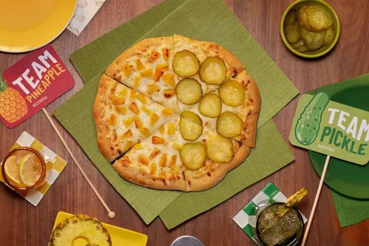 Pineapple and pickle pizza Courtesy of DiGiorno