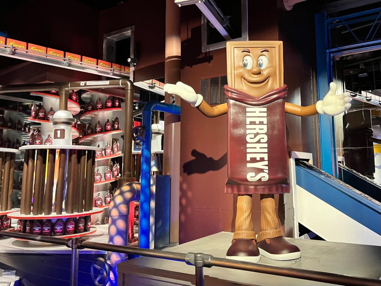 Guests can learn how Hershey's chocolate is made on a free ride at Hershey's Chocolate World. The candy company prides itself on being among the few to use fresh milk in their chocolate.