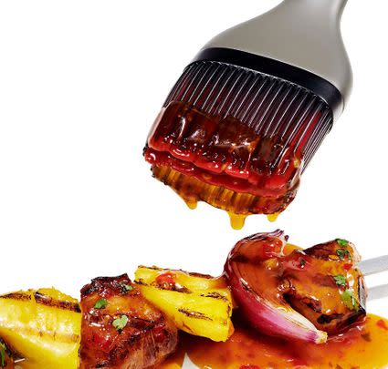 And a similarly heat-resistant silicone basting brush for applying oils and marinades