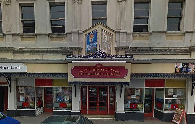 Daniel was on a ghost hunt at the Royal Hippodrome Theatre, in Eastbourne. Photo: Caters News