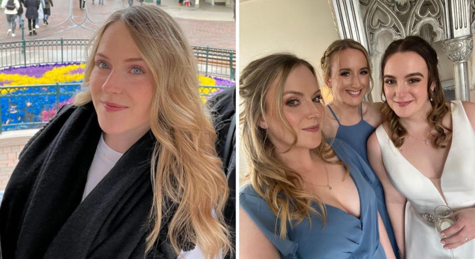 Jess Moore (left) pictured with her two sisters Laura (centre) and Ciera (right), who donated their eggs to her for future fertility treatment. (Supplied)