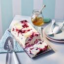 <p>Similar to ice cream, semifreddo translates to 'half frozen' in Italian. This blackcurrant and honey ripple version is so simple yet impressive and takes just 20 minutes to prepare.</p><p><strong>Recipe: <a href="https://www.goodhousekeeping.com/uk/food/recipes/a37850404/blackcurrant-ripple-honey-semifreddo/" rel="nofollow noopener" target="_blank" data-ylk="slk:Blackcurrant ripple honey semifreddo;elm:context_link;itc:0;sec:content-canvas" class="link ">Blackcurrant ripple honey semifreddo</a></strong></p>