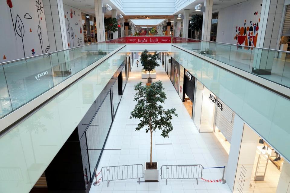 An empty shopping mall in Riga, Latvia on Thursday after the country was plunged back into lockdown (REUTERS)