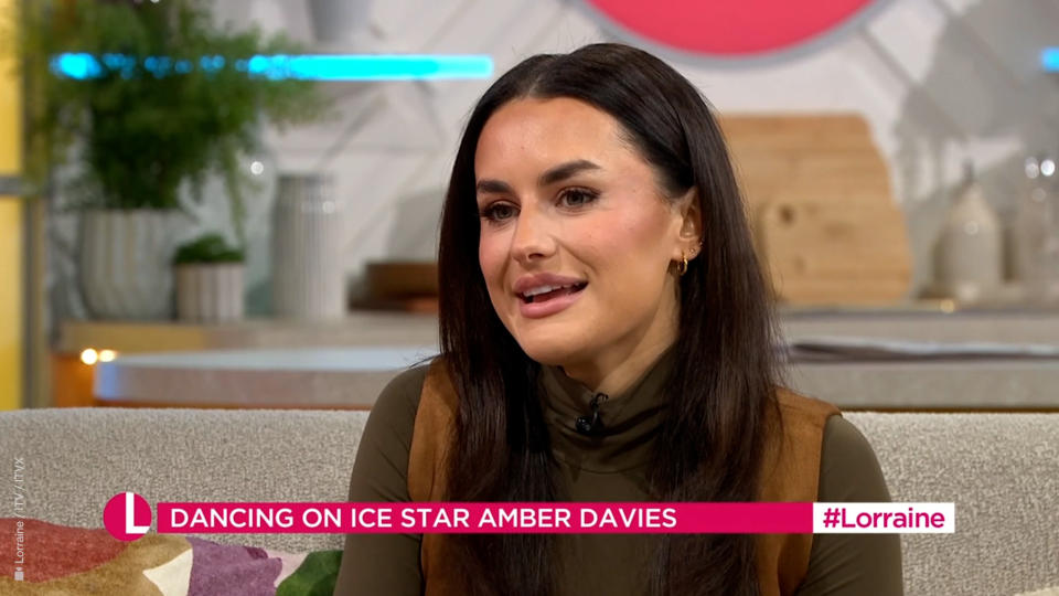 Amber Davies appeared on Lorraine. (ITV screengrab)