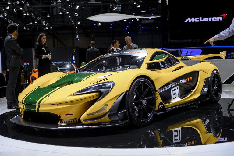 The new McLaren P1 GTR on display at the Geneva Motor Show