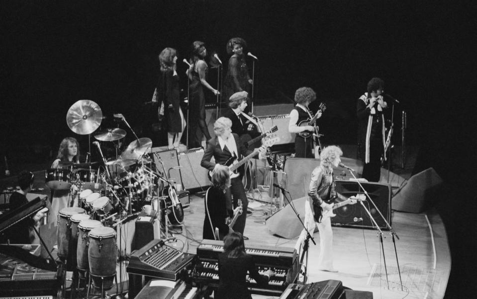 American singer-songwriter and musician Bob Dylan performing at Earls Court Exhibition Centre (Getty Images)