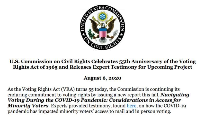 U.S. Commission on Civil Rights announcement