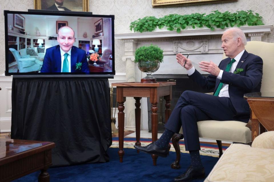 Joe Biden meets with Irish Prime Minister Micheál Martin in 2022