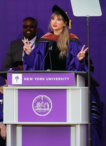 <div class="inline-image__caption"> <p>Taylor Swift Delivers New York University 2022 Commencement Address at Yankee Stadium on May 18, 2022 in New York City.</p> </div> <div class="inline-image__credit"> Dia Dipasupil/Getty Images </div>