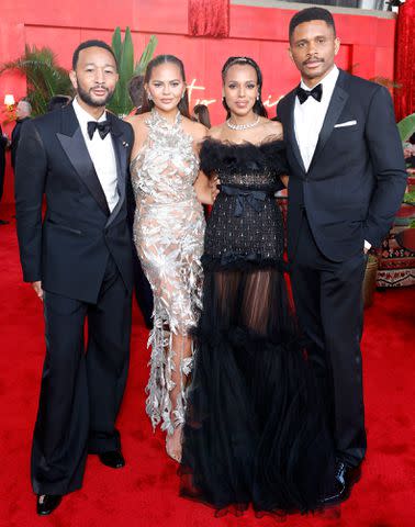 <p>Stefanie Keenan/VF24/WireImage for Vanity Fair</p> From Left: John Legend, Chrissy Teigen, Kerry Washington and Nnamdi Asomugha at the 2024 Vanity Fair Oscar Party