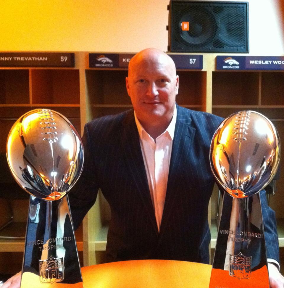 Former Bills defensive tackle Mike Lodish lost four Super Bowls with the Bills, but won two with the Broncos.