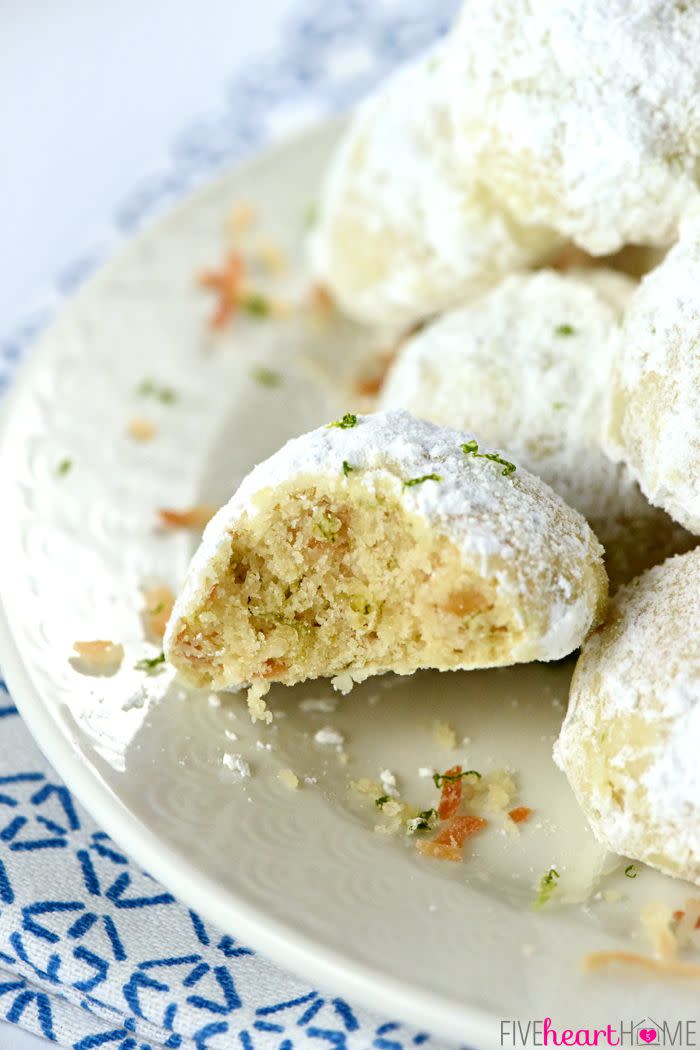 Lime Coconut Snowball Cookies